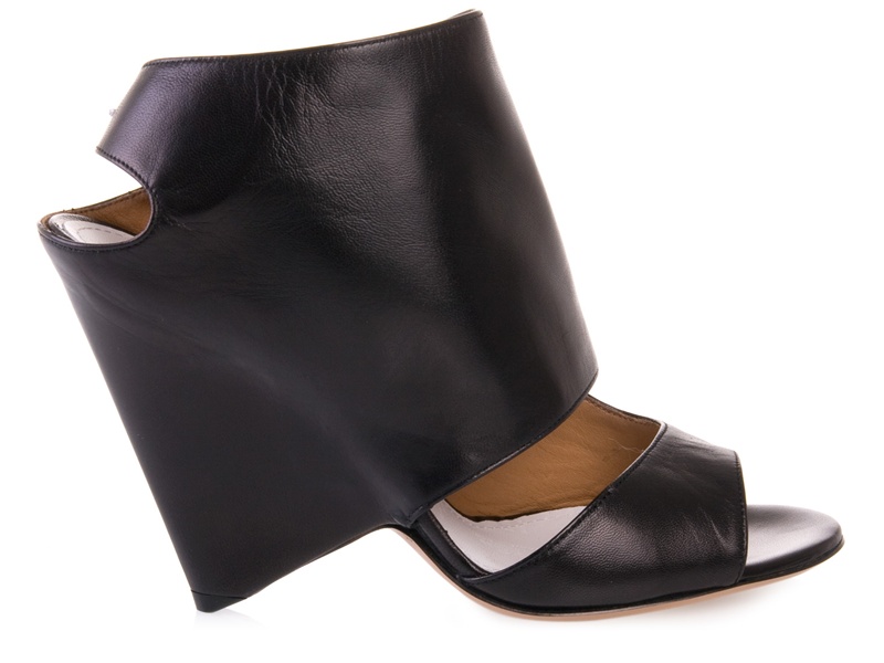  Black  leather sandal  boots  by Maison Martin Margiela 