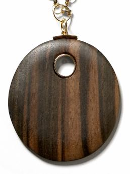 Wood disc pendant necklace
