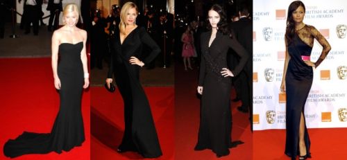 Black dresses at BAFTA Awards
