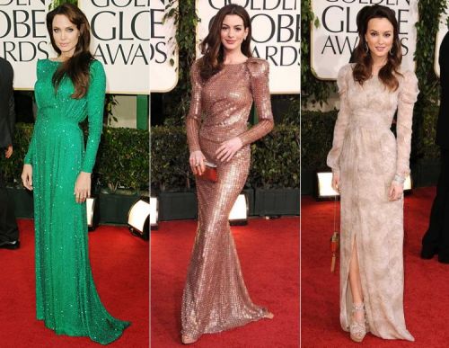 Golden Globes 2011 red carpet: 70s style long-sleeves