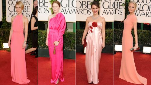 Golden Globes 2011 red carpet: pink shades