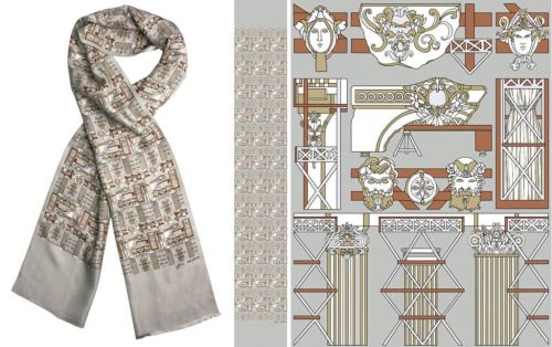 Gris Neutre silk scarf, Impression of Delmaet and Durandelle
