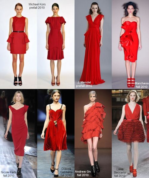 lipstick-red evening/cocktail dresses fall 2010
