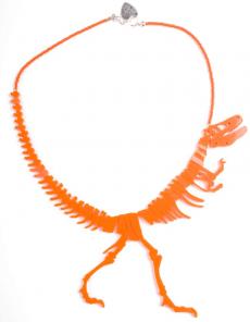 Orange Dinosaur Necklace