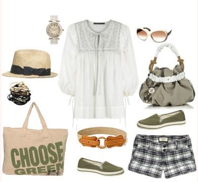 Eco preppy chic Haut Fashion