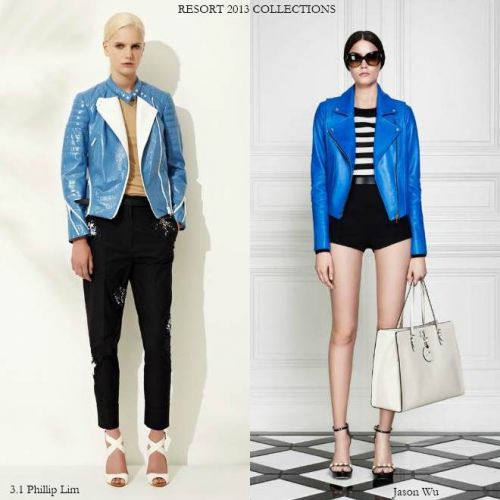 Resort 2013 microtrend: blue leather jackets