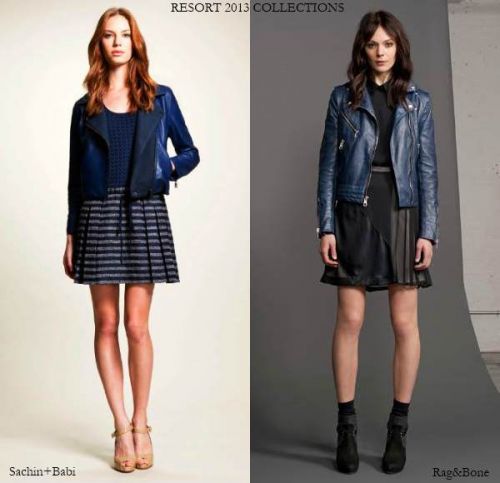 Resort 2013: blue leather jacket trend