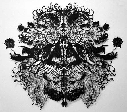 Speak Flower black paper cut-out
