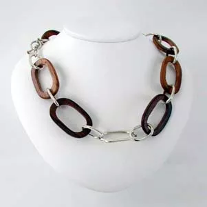 Exotic Wood Sterling Citrine necklace