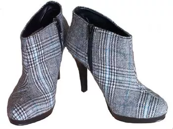 Plaid ankle boots