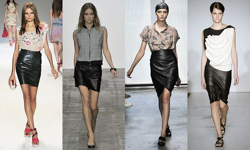 Leather pencil skirt