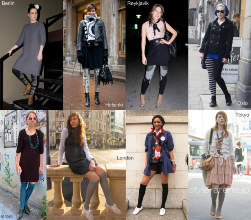 leggings and knee socks 