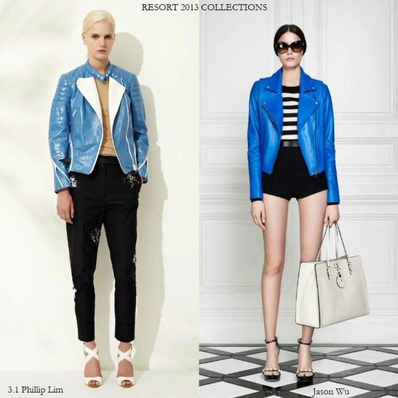 blue leather jacket of resort 2013