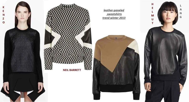 leather paneled sweatshirts in stores