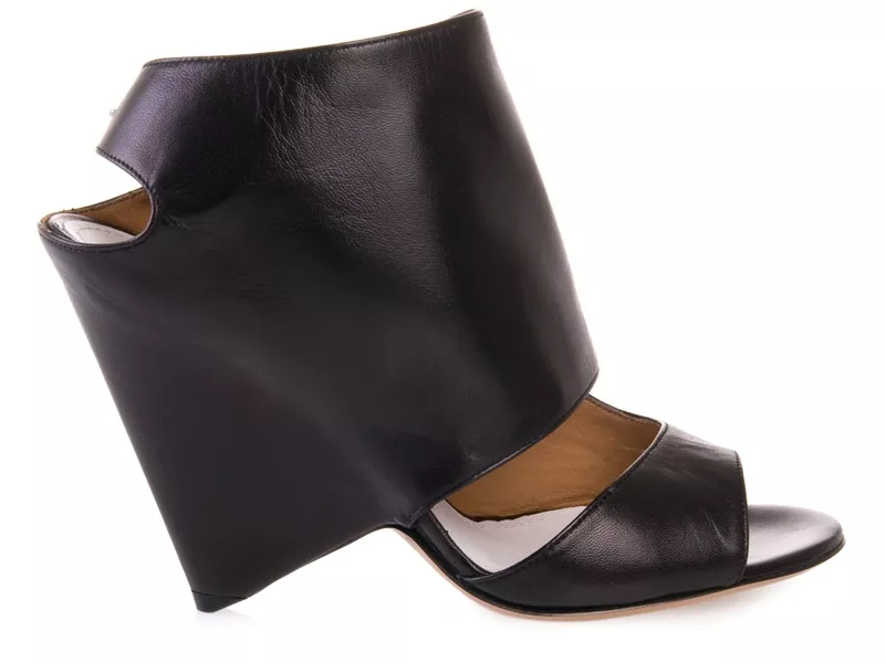 Black leather sandal boots