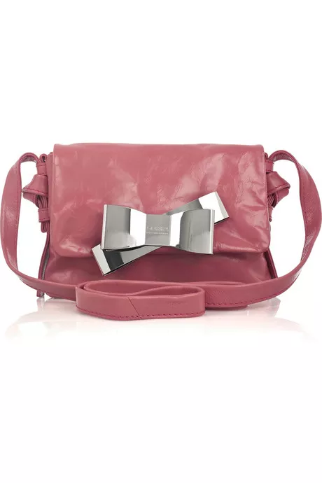 Bow Glazed-Leather Shoulder bag
