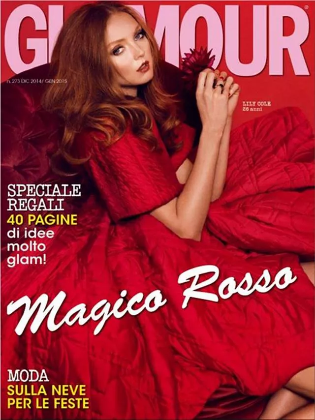 Lily Cole Models in Cover Story of Glamour Italia
