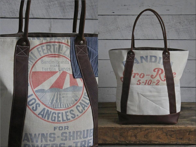 Patched Feed Sack Carryall