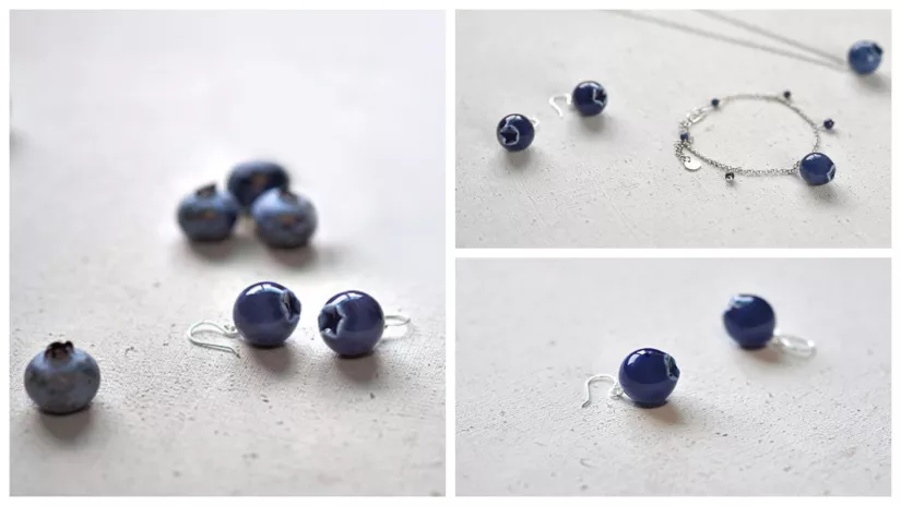 Blue glaze ceramic jewelery