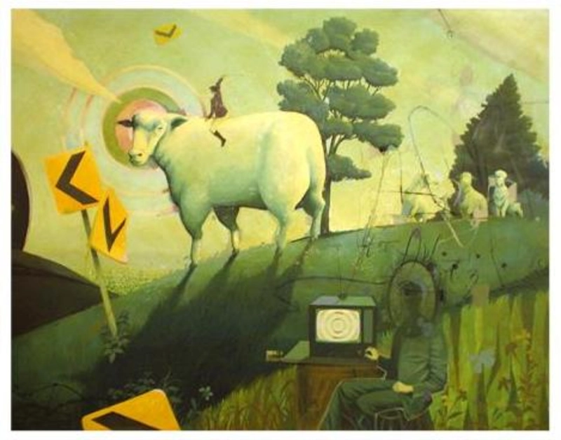 Eduardo Rubio, "La rebelion del borrego", painting