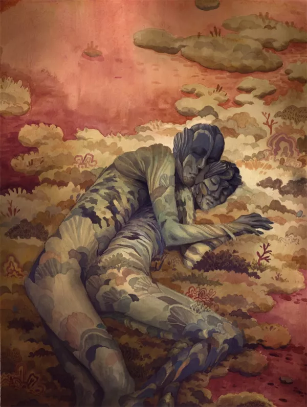 Laura Bifano painting, Lovers