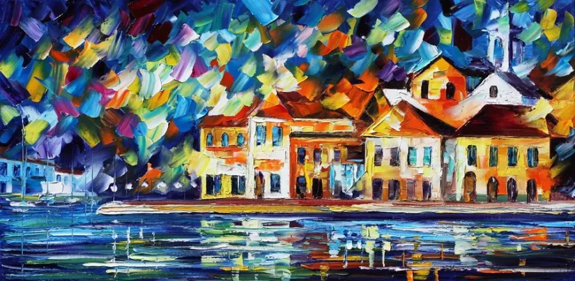 Leonid Afremov, Winter's Costal Glimpse