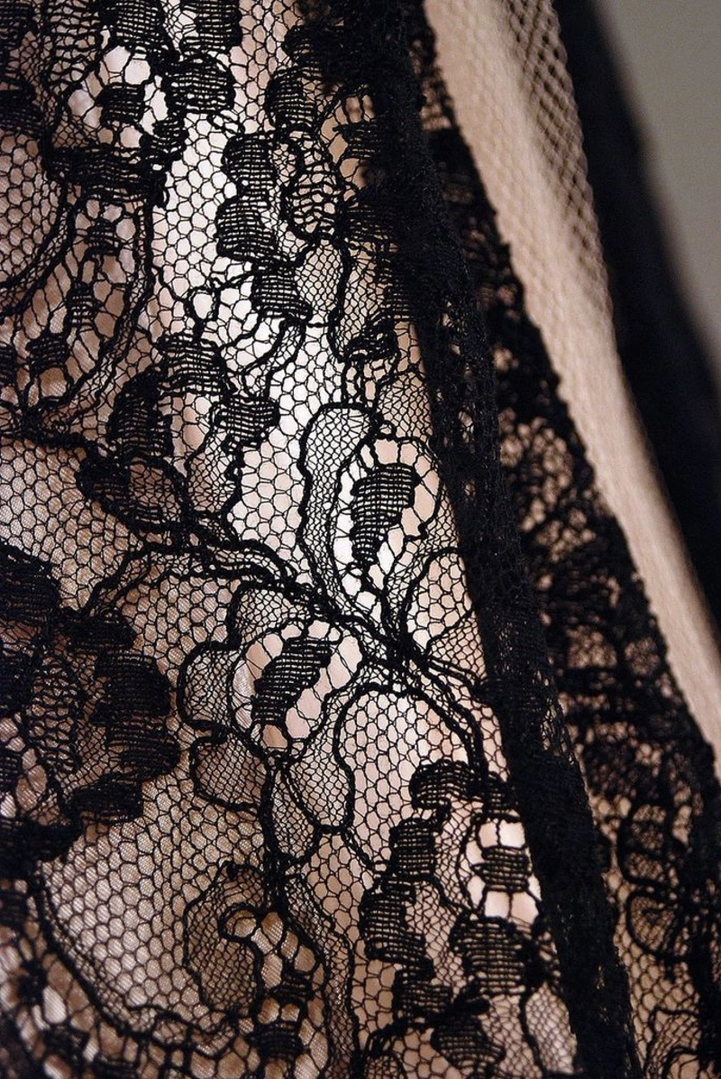 1950's Black Couture Chantilly