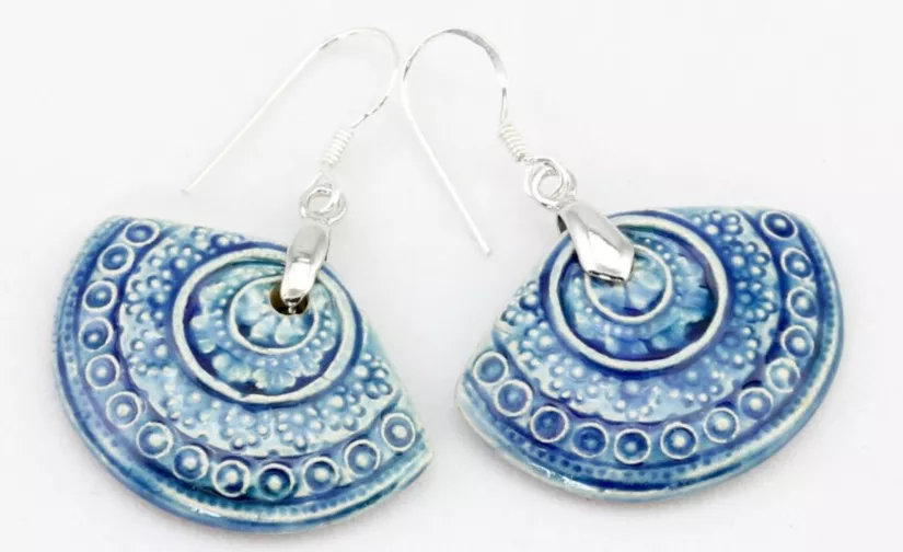 Blue glaze ceramic jewelery