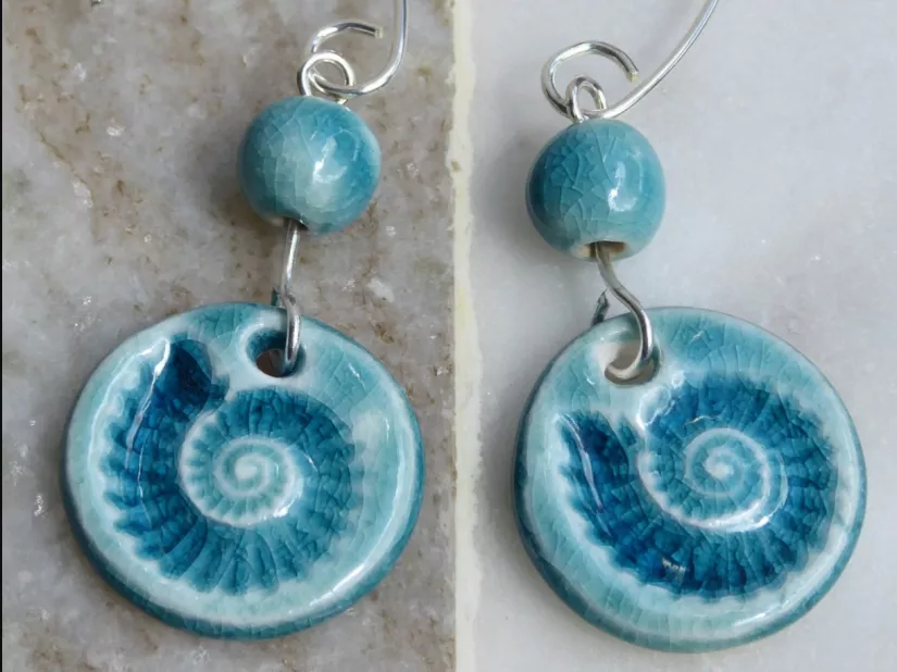 Blue glaze ceramic jewelery