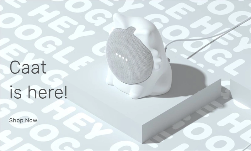 Caat - a cute cat shaped silicone skin for your Google Home Mini
