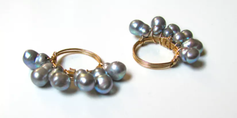 Pearl wrap ring