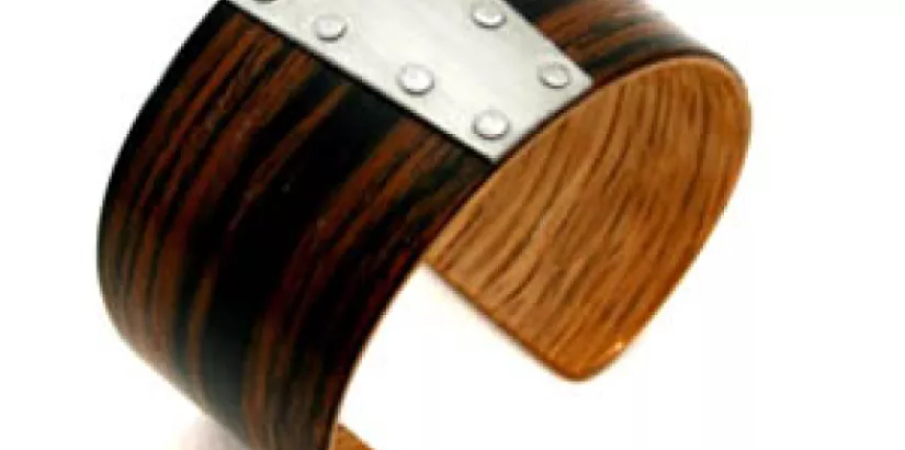 Ebony +  Wood + Metal Bracelet