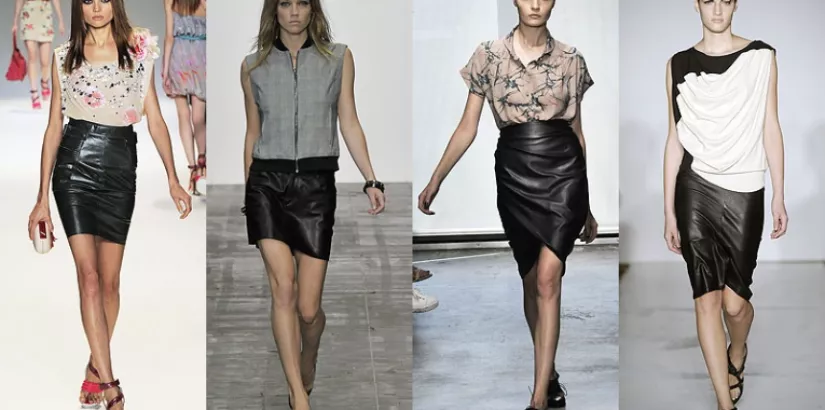 Leather pencil skirt