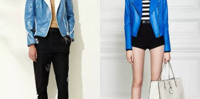 blue leather jacket of resort 2013