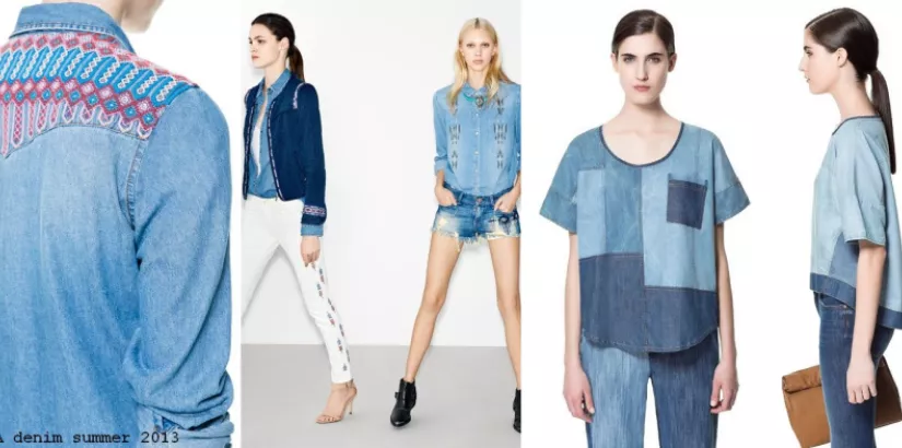 patterned denim shirts