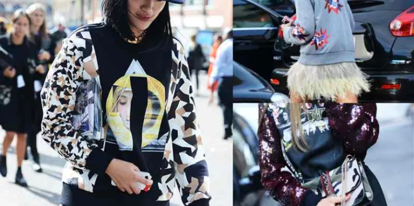 embellished sweatshirts streetstyle