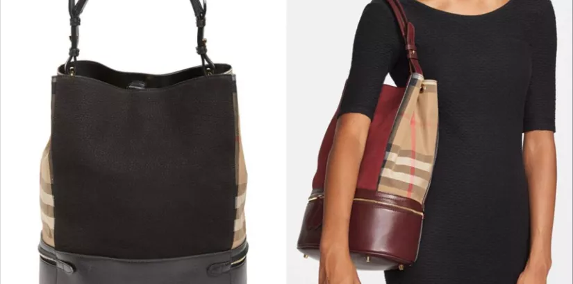 Burberry 'Beckett' tote in red and black
