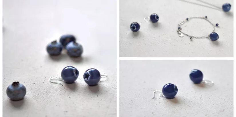 Blue glaze ceramic jewelery