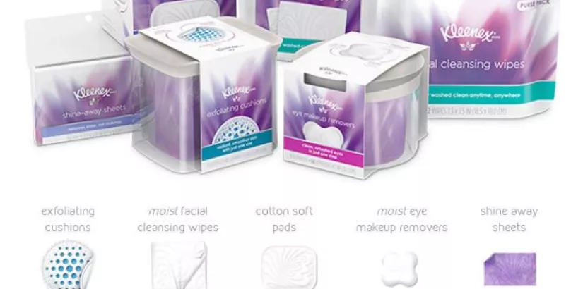 The full Kleenex Facial Cleansing collection
