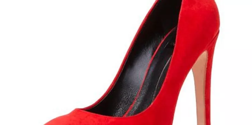 red suede pump