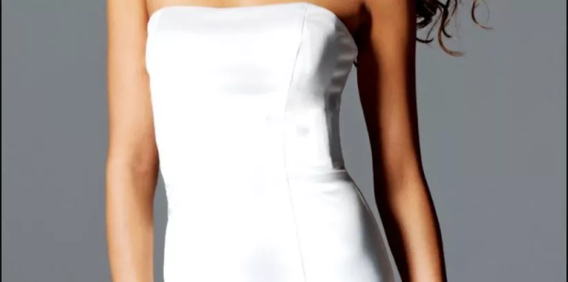 Satin Strapless Cocktail Dress