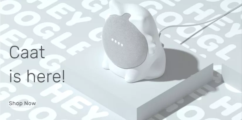 Caat - a cute cat shaped silicone skin for your Google Home Mini