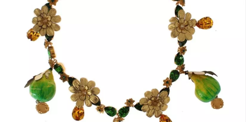 Dolce&Gabbana FIG Fruit Sicily Crystal Necklace