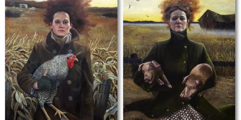 Andrea Kowch, Two Rural Sisters