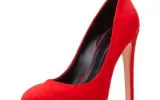 red suede pump
