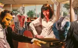 Artistically illustrated movie posters